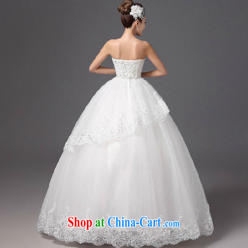 Summer bride's bare chest bridal suite 2015 new Korean Princess white with beauty graphics thin wedding dresses white XXL, the color is Windsor, shopping on the Internet