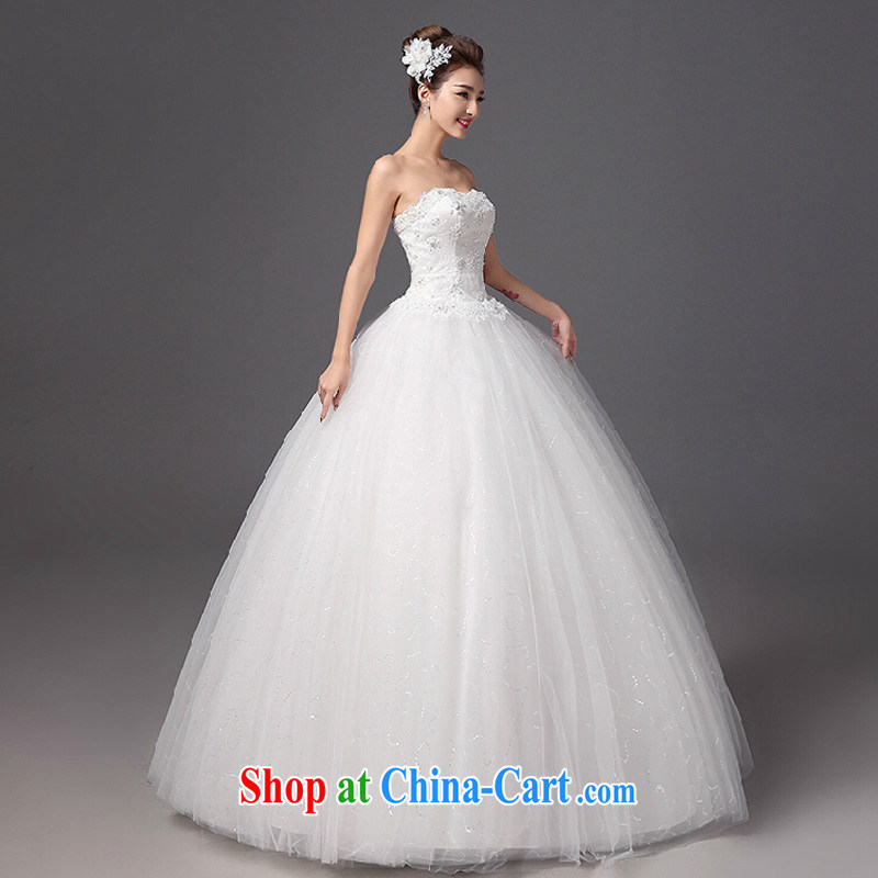 Summer wedding dresses 2015 New Beauty video thin alignment to erase chest strap white Princess bride wedding parquet drill white XXL, the color is Windsor, shopping on the Internet