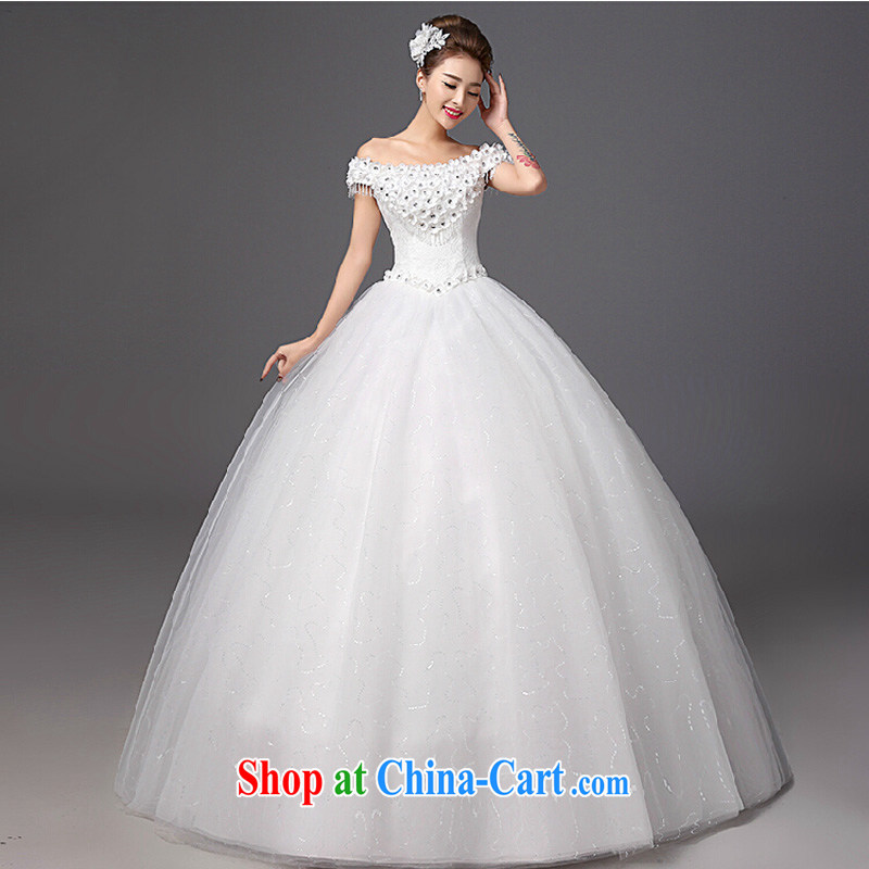 Bridal wedding dresses 2015 new stylish the Field shoulder Korean version with graphics thin larger straps bridal wedding white XXL, the color is Windsor, shopping on the Internet