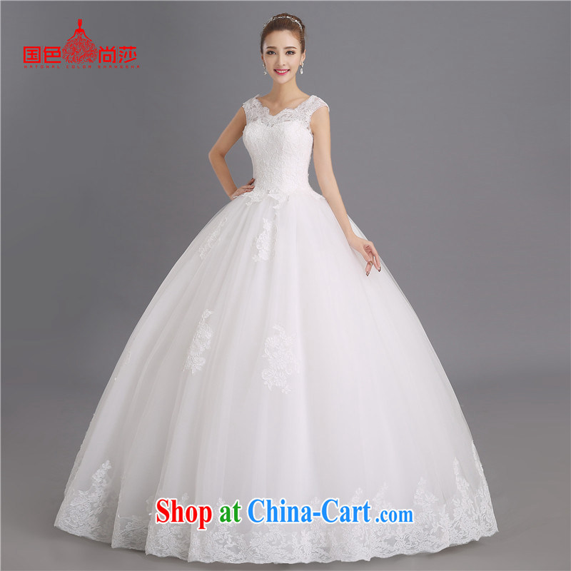 Summer only American bridal wedding dresses 2015 new stylish field shoulder beauty with a strap wedding white XXL