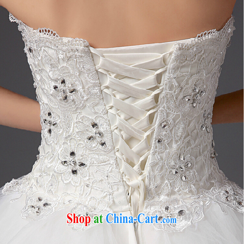Korean-style Princess dress with bare chest wedding 2015 new spring and summer beauty graphics thin brides with wedding dresses white XXL, the color is Windsor, shopping on the Internet