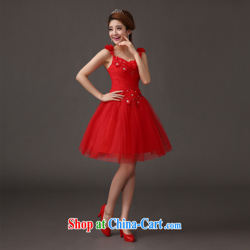 The china yarn 2015 new bride short wedding dresses summer shaggy toast dress dress bridesmaid appearances dress Red. size does not accept return and china yarn, shopping on the Internet