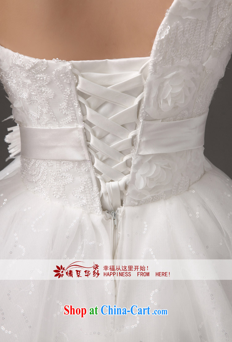 The china yarn 2015 new bride short wedding Korean single shoulder short, Princess small dress bridesmaid lace bows Toastmaster of the evening dress wedding white. size does not accept return pictures, price, brand platters! Elections are good character, the national distribution, so why buy now enjoy more preferential! Health