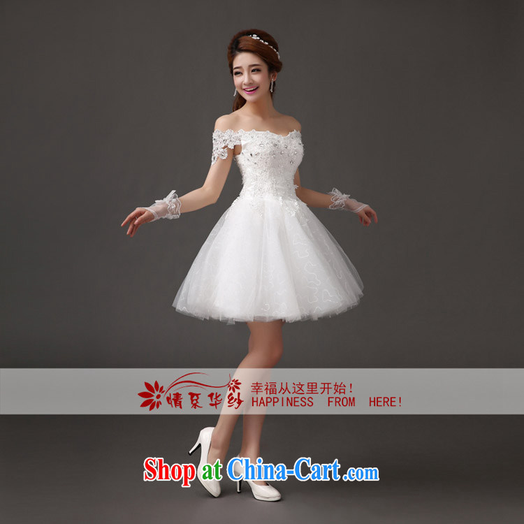 The china yarn elegant lace wedding dress bridesmaid bridal wedding sweet Princess wind graphics thin short dress 2015 new white L pictures, price, brand platters! Elections are good character, the national distribution, so why buy now enjoy more preferential! Health