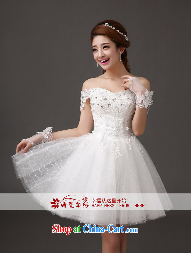 The china yarn elegant lace wedding dress bridesmaid bridal wedding sweet Princess wind graphics thin short dress 2015 new white L pictures, price, brand platters! Elections are good character, the national distribution, so why buy now enjoy more preferential! Health