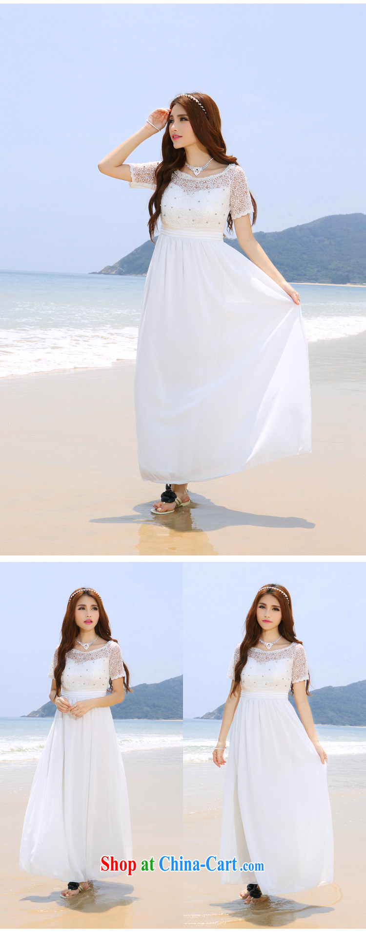 Korean honey Julia 2015 summer beach dress wedding nails Pearl inserts drill dress long dress DR 90,023 white XL pictures, price, brand platters! Elections are good character, the national distribution, so why buy now enjoy more preferential! Health
