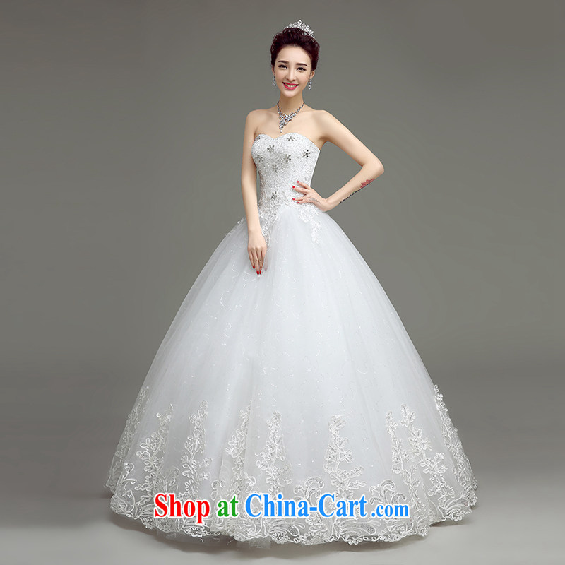 According to T-shirts to the graphics thin wedding dresses new 2015 spring and summer Korean bridal white wood drill Mary Magdalene Beauty Chest with wedding white XL