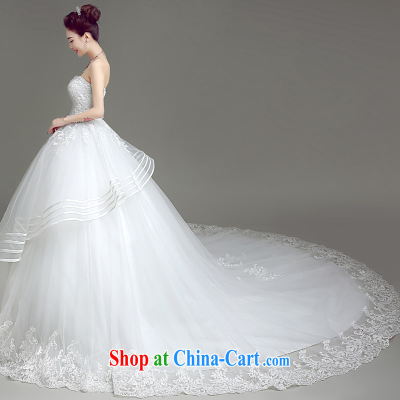 According to T-shirts to the wedding dresses 2015 new minimalist wipe chest bridal wedding dresses long-tail lace beauty and align the tail wedding spring and summer white XL, Netherlands according to the law, and, on-line shopping