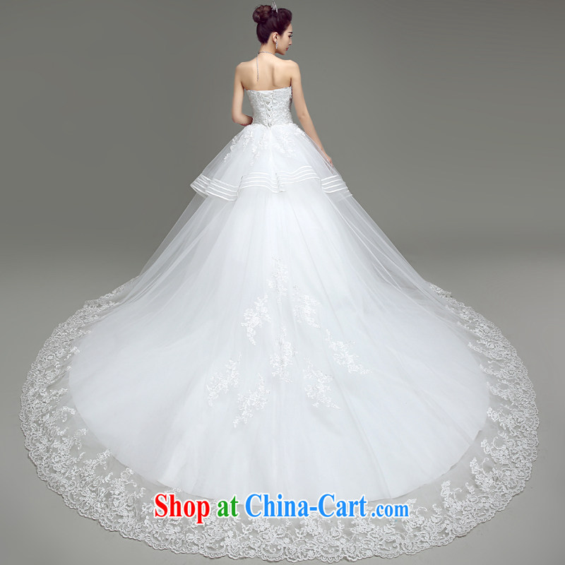 According to T-shirts to the wedding dresses 2015 new minimalist wipe chest bridal wedding dresses long-tail lace beauty and align the tail wedding spring and summer white XL, Netherlands according to the law, and, on-line shopping