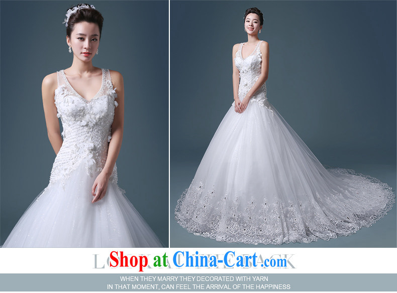 Code hang bridal 2015 tail wedding elegant parquet drill lace Mary Magdalene marriage chest beauty graphics thin dark V for wedding (double-side straps, take care health white XXL pictures, price, brand platters! Elections are good character, the national distribution, so why buy now enjoy more preferential! Health