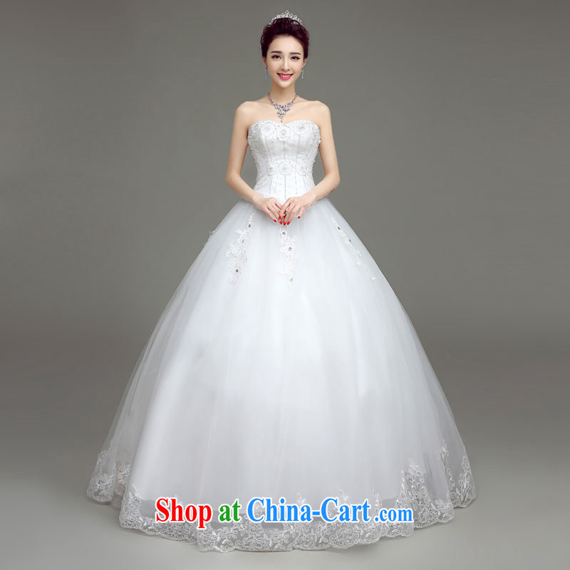 According to T-shirts to the wedding dresses 2015 spring and summer new wedding Korean-style and stylish high-end antique wiped his chest, bridal wedding white XL