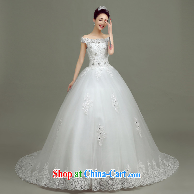 According to T-shirts to the wedding dresses 2015 new spring and summer the Field shoulder tail wedding Korean version simple to align the code custom bridal wedding dresses white XXL, Netherlands according to the law, and, on-line shopping