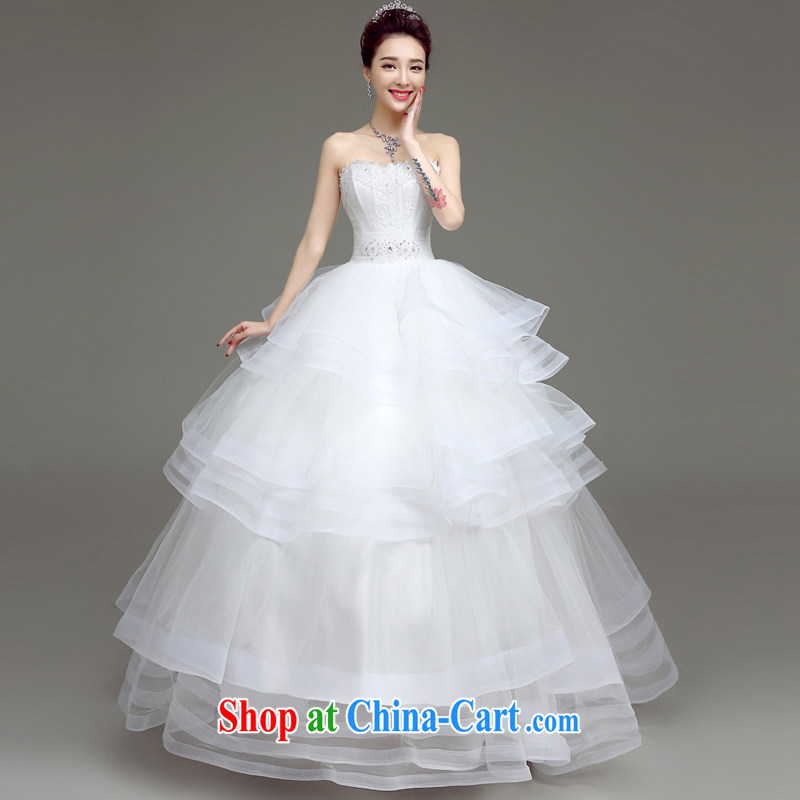 According to T-shirt with the wedding dresses 2015 spring and summer new white strap with Wedding Fashion erase chest Korean video thin marriage bridal wedding white XXL