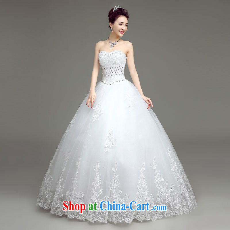 According to T-shirts to the wedding dresses Korean wiped his chest white Princess tie wedding 2015 spring and summer New Beauty video thin wood drill and stylish bridal wedding dresses white XXL, according to t-shirt in accordance with adapter, and shopp