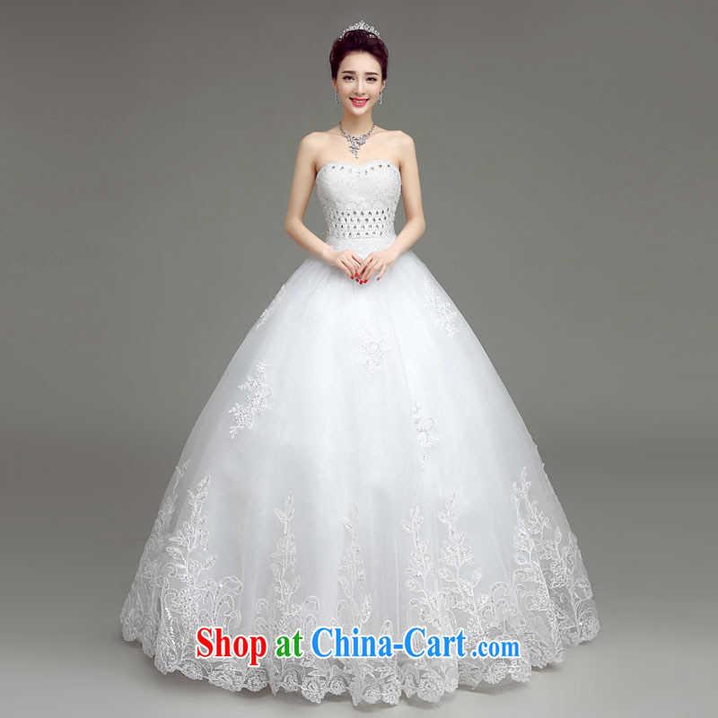 According to T-shirts to the wedding dresses Korean wiped his chest white Princess tie wedding 2015 spring and summer New Beauty video thin wood drill and stylish bridal wedding dresses white XXL, according to t-shirt in accordance with adapter, and shopp