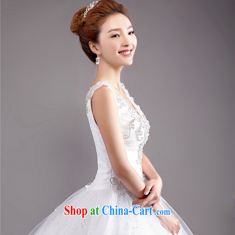 The Champs Elysees, as soon as possible, Retro with V collar bridal wedding dresses 2015 spring and summer new, larger Korean white brides home yarn white XXL, Hong Kong, Seoul, and, shopping on the Internet