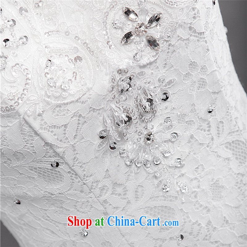 Beijing, Hong Kong, 2015 as soon as possible new Korean style double-shoulder V for alignment, bridal beauty graphics thin retro lace-large, white wedding white XXL, Hong Kong, Seoul, and shopping on the Internet