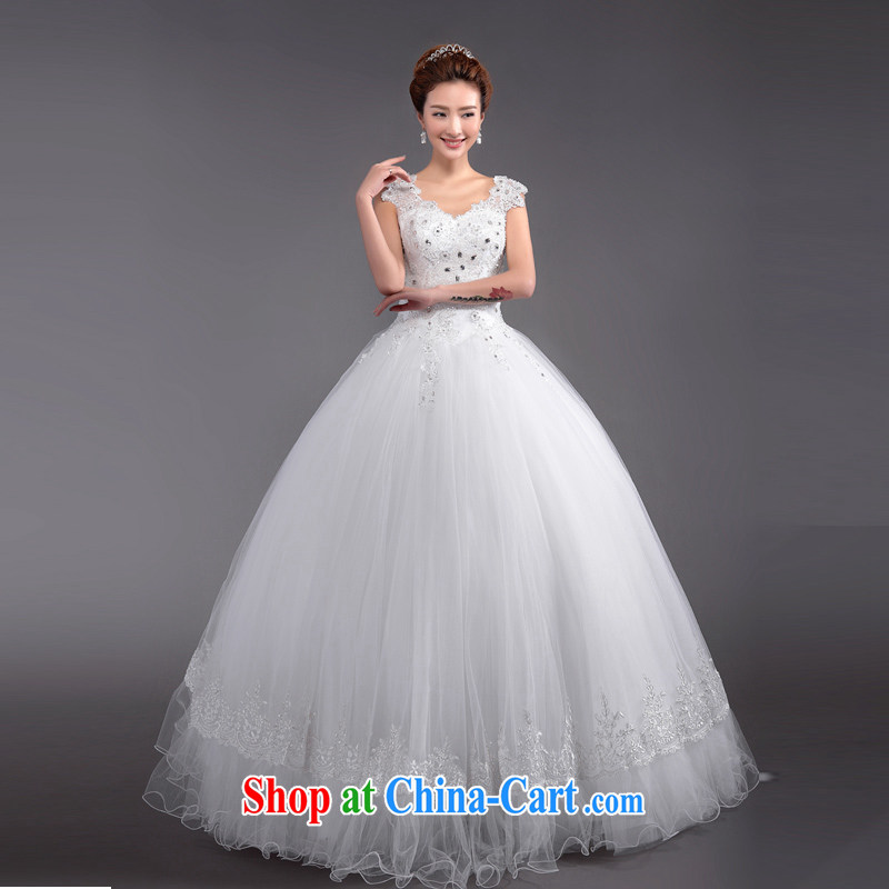 Beijing, Hong Kong, 2015 -- spring and summer wedding dresses stylish new V for Korean-style straps with graphics thin white lace shoulders wedding XXL