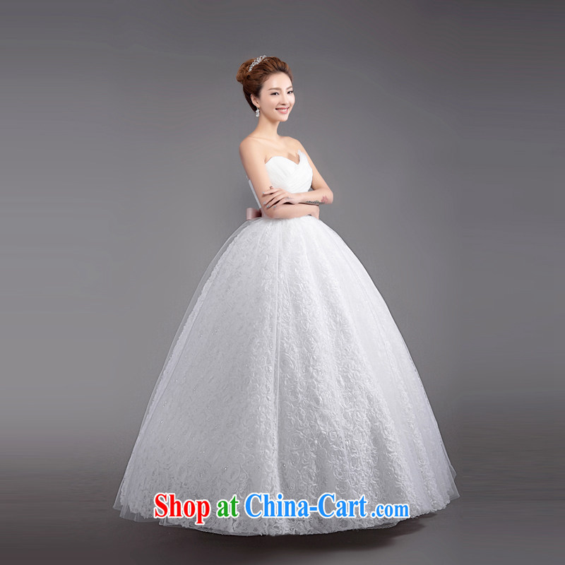 Beijing, Hong Kong, 2015 as soon as possible new shadow floor wedding dresses Korean wiped his chest to Princess bride's wedding, tied with wedding white XXL, Hong Kong, Seoul, and shopping on the Internet