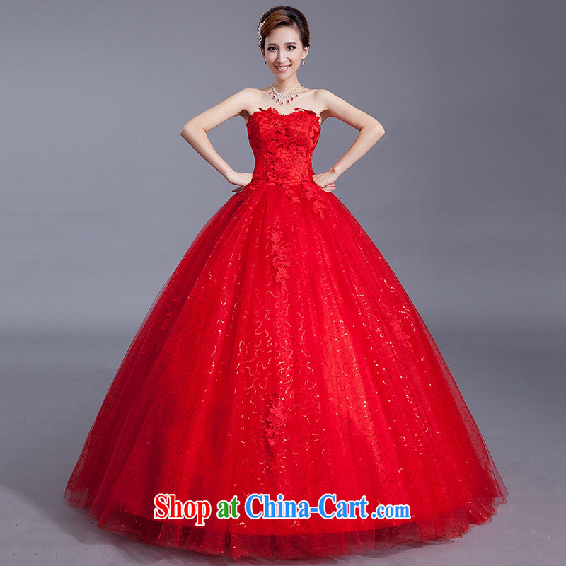 Red wedding dresses lace new 2015 modern bride Korean version with cultivating the code binding with retro graphics thin red XXL