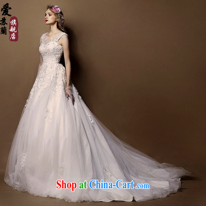 New 2015 spring and summer, the fuser lace bare chest shaggy skirts the long tail wedding white XL so Balaam, and shopping on the Internet