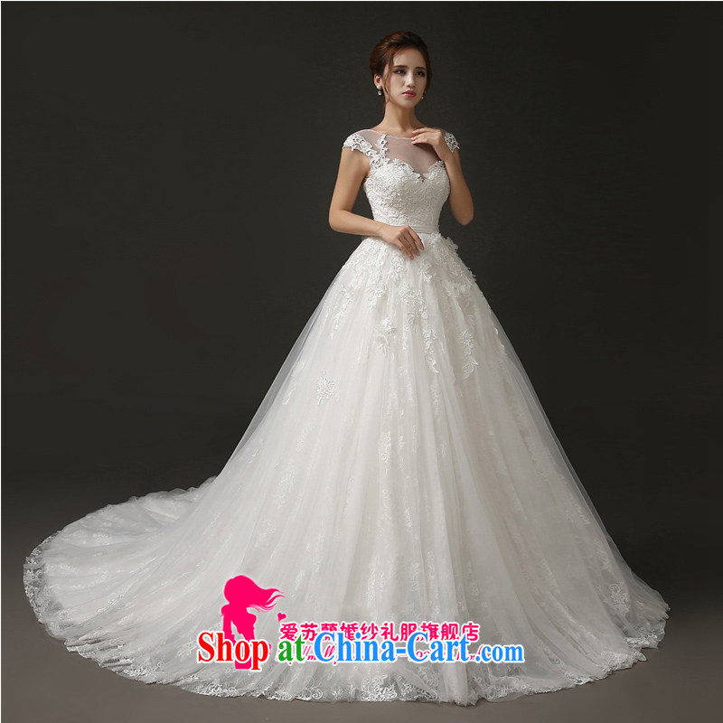 High quality new subsection, click the crafting tail wedding ultra-low-price sales boutique bridal wedding a field shoulder lace-tail wedding white. size does not return does not switch