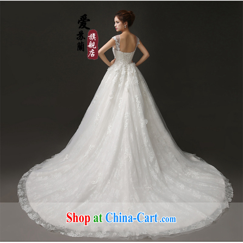 High quality new subsection, click the crafting tail wedding ultra-low-price sales boutique bridal wedding a field shoulder lace-tail wedding white. size does not return is not, love, Balaam, and shopping on the Internet