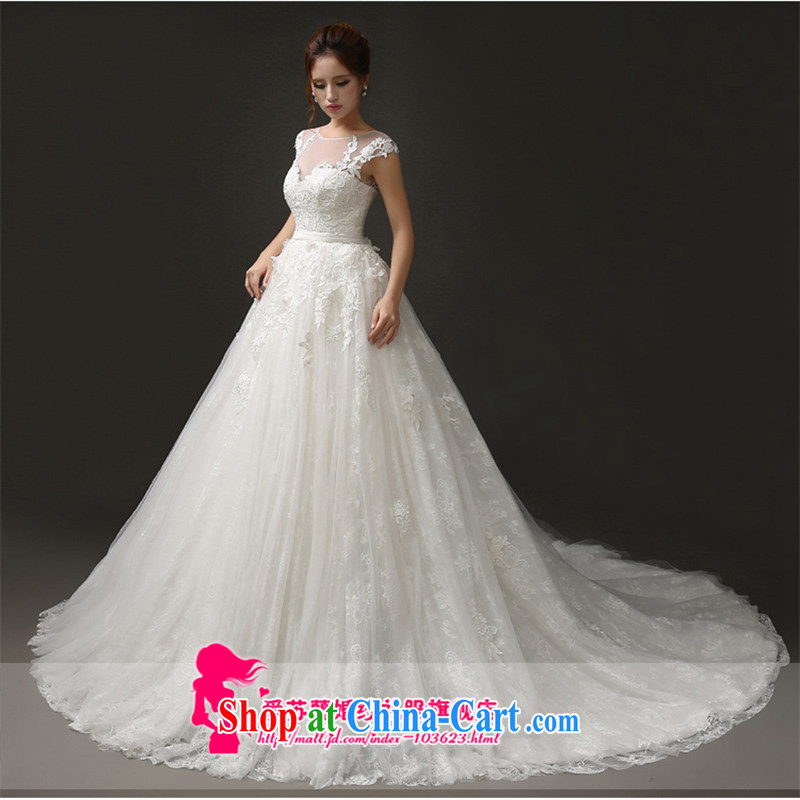 High quality new subsection, click the crafting tail wedding ultra-low-price sales boutique bridal wedding a field shoulder lace-tail wedding white. size does not return is not, love, Balaam, and shopping on the Internet