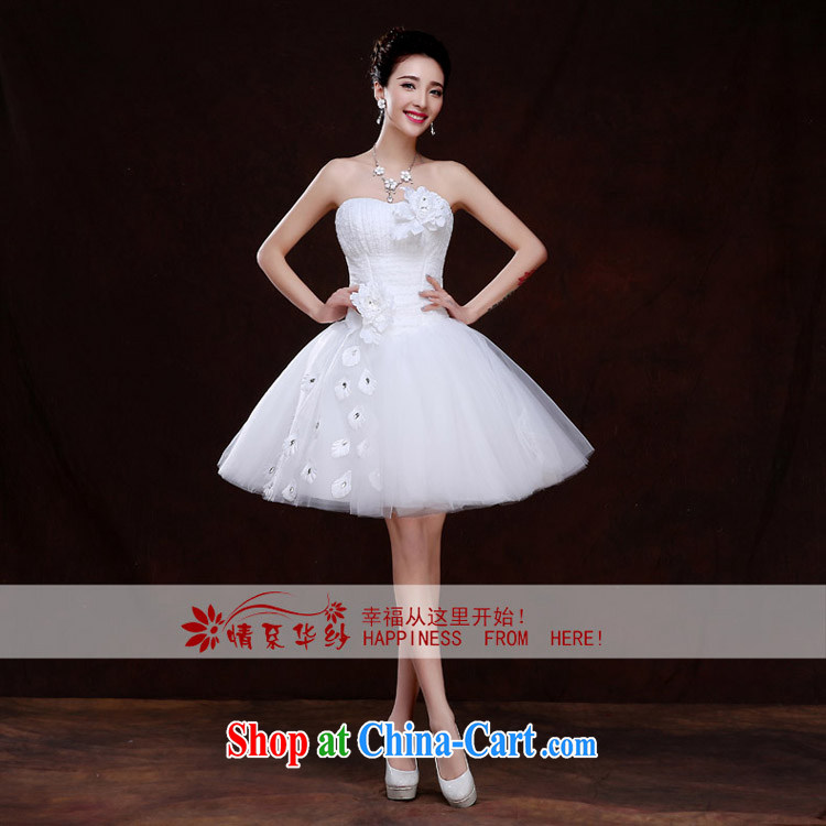 The china yarn short wedding shaggy dress bridesmaid dress wiped his chest flowers 2015 spring marriages Korean small white dress white L pictures, price, brand platters! Elections are good character, the national distribution, so why buy now enjoy more preferential! Health