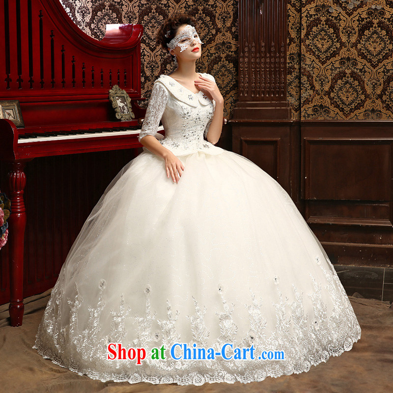 Su Wu edge 2015 new cuff in graphics thin lace stylish wedding wedding dresses for dolls shaggy dress entered marriage Yi field shoulder wedding white XL