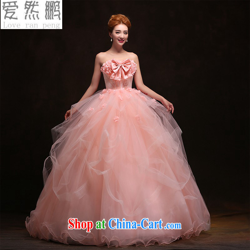 Spring 2015 Korean wedding dresses new mm thick simple marriages pink large code erase chest Korean summer pink customer size will not be returned.