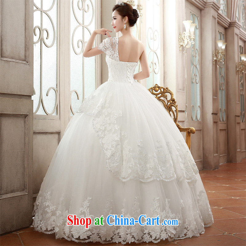Honeymoon bridal 2015 spring and summer NEW GRAPHICS thin lace the shoulder wedding dresses with straps parquet drill Princess wedding white XL, Honeymoon bridal, shopping on the Internet