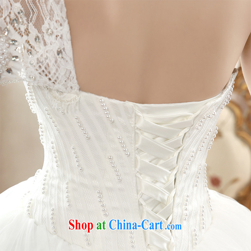Honeymoon bridal 2015 spring and summer NEW GRAPHICS thin lace the shoulder wedding dresses with straps parquet drill Princess wedding white XL, Honeymoon bridal, shopping on the Internet