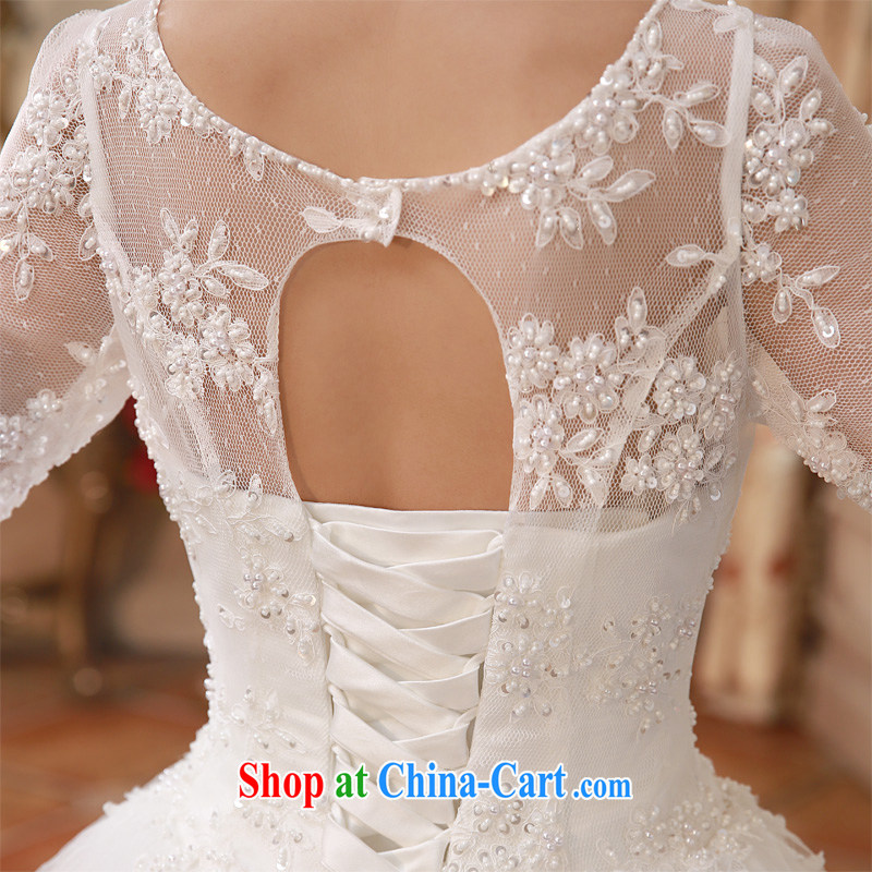 Honeymoon bridal 2015 spring female Korean version the waist cultivating long-sleeved lace shaggy Princess wedding white XL, Honeymoon bridal, shopping on the Internet