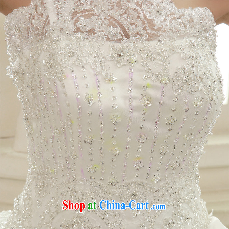 Honeymoon bridal 2015 spring beauty parquet drill lace single shoulder wedding dresses with cake dress wedding white XL, Honeymoon bridal, shopping on the Internet