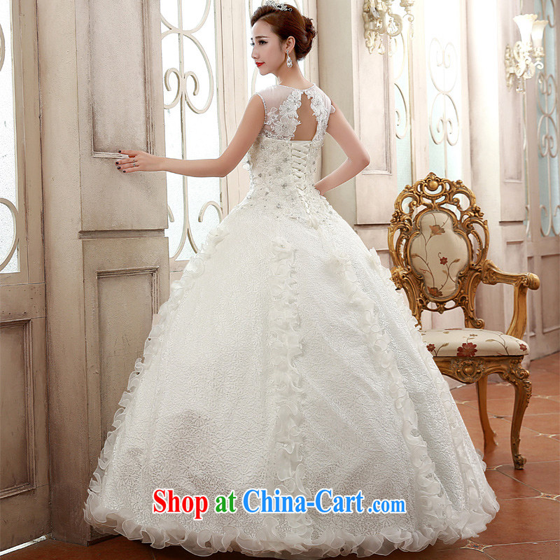 Honeymoon bride spring 2015 new female retro lace inserts drill video thin with shaggy wedding package shoulder wedding white XL, Honeymoon bridal, shopping on the Internet