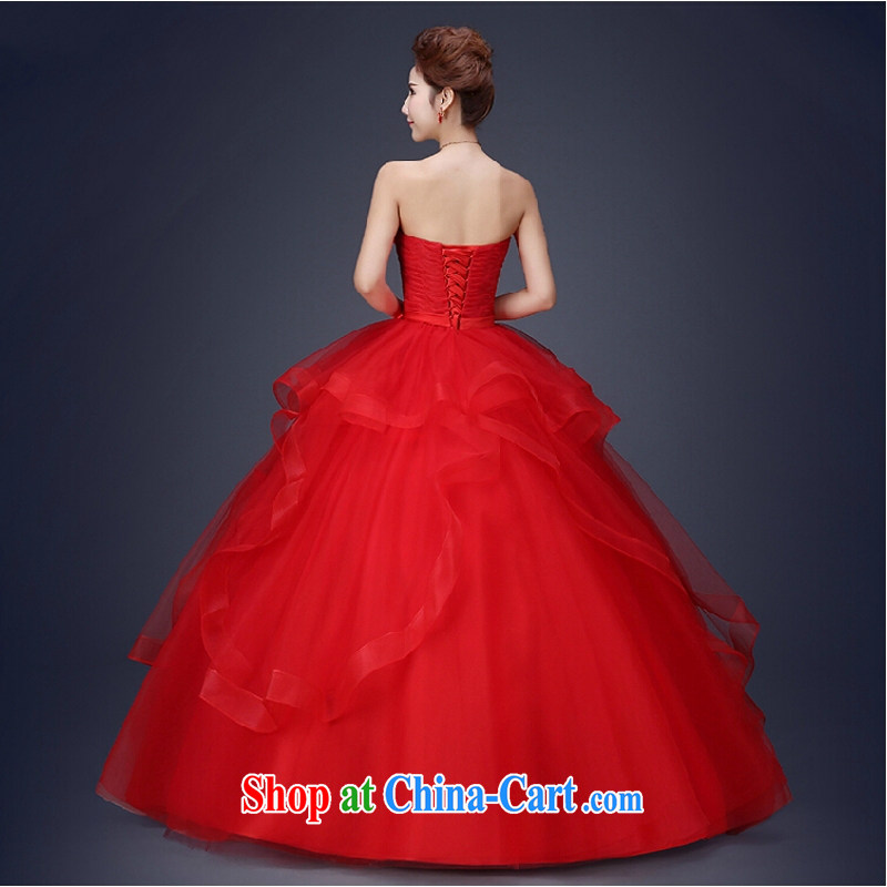 Yong-yan and wedding dresses 2015 new Korean-style marriages red wiped his chest bound beauty with the code with spring and summer tied with a red S, Yong Yan good offices, shopping on the Internet