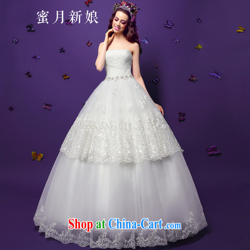 Honeymoon bridal 2015 spring female graphics thin alignment to the waist Princess Korean version wiped chest wedding white XL