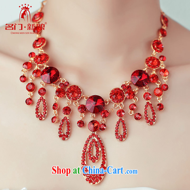 The bride's wedding dresses accessories bridal necklace red_white 106 red