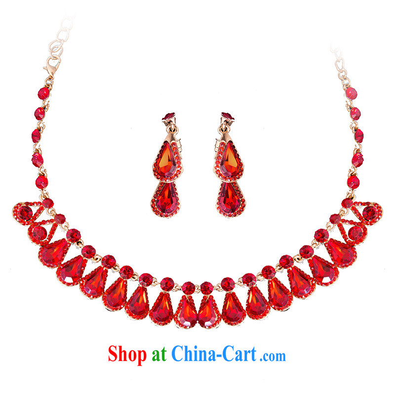 The bride's wedding dresses 2015 spring accessories red necklace bridal necklace earrings 109, a bride, shopping on the Internet