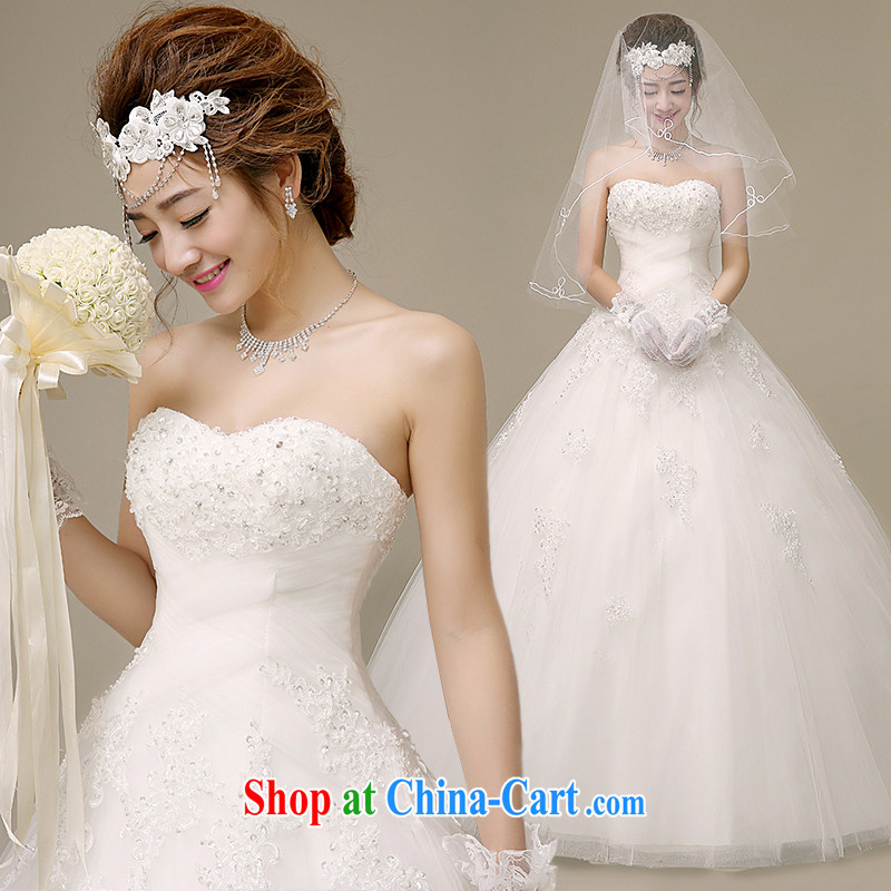 The United States, wedding dresses 2015 new Korean bridal wedding lace flowers Mary Magdalene antique chest strap beauty graphics thin with H - 47 white XXXL, the American (Imeinuo), online shopping