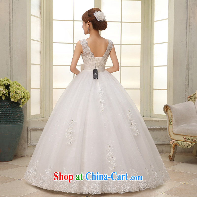 Dumping the married Yi wedding dresses 2015 spring new dual-shoulder high-waist wedding V for Korean pregnant women wedding with strap white XXL, dumping the woman, shopping on the Internet