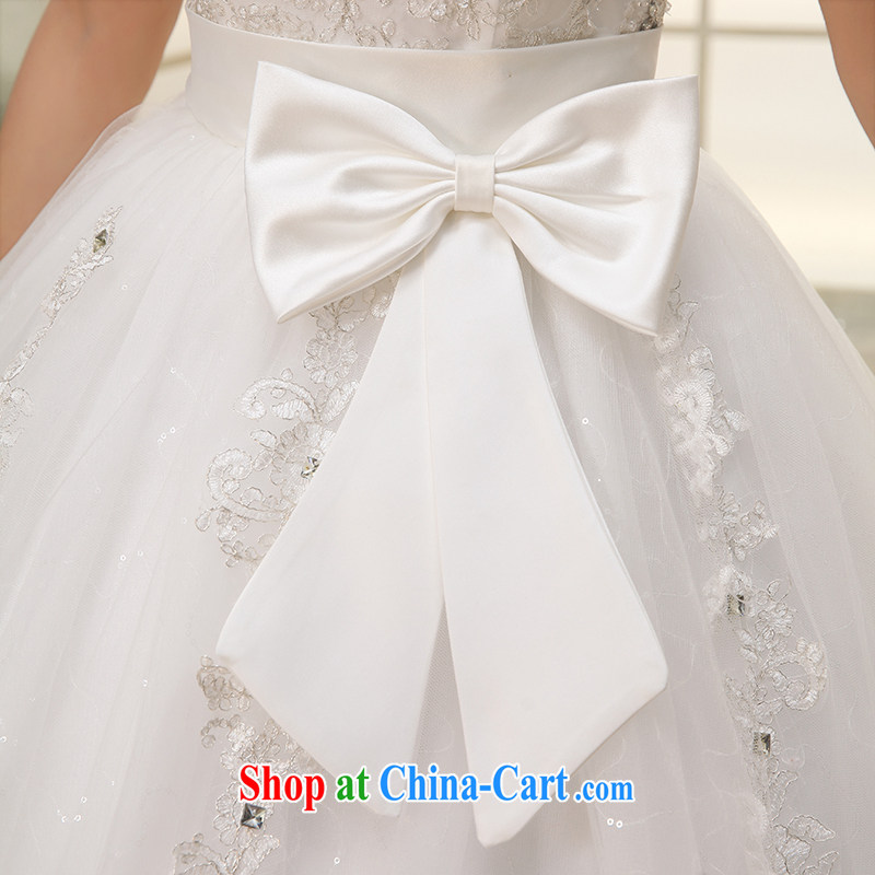 Dumping the married Yi wedding dresses 2015 spring new dual-shoulder high-waist wedding V for Korean pregnant women wedding with strap white XXL, dumping the woman, shopping on the Internet