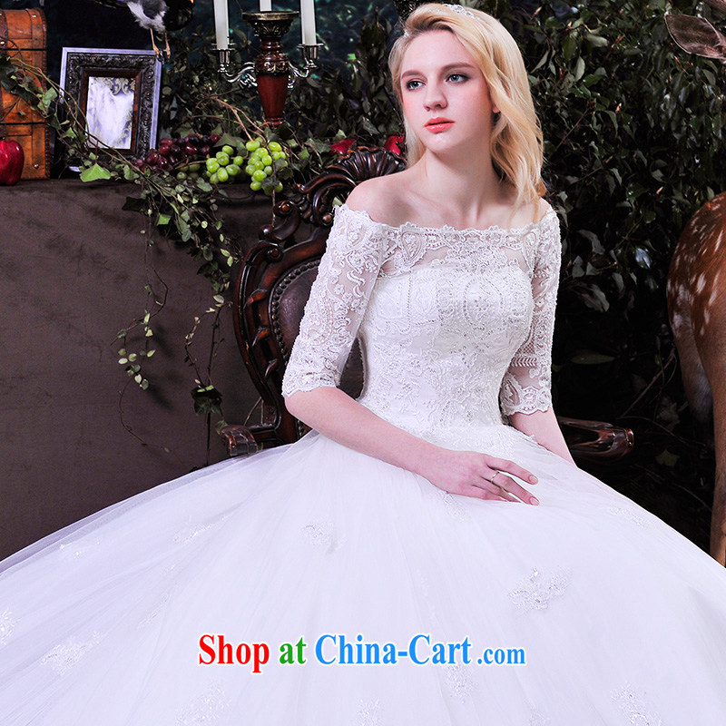 Garden wedding dresses new 2015 spring marriages long-sleeved one shoulder wedding tail lace S 669 cuff in tail CM 150 173 - M, garden, shopping on the Internet