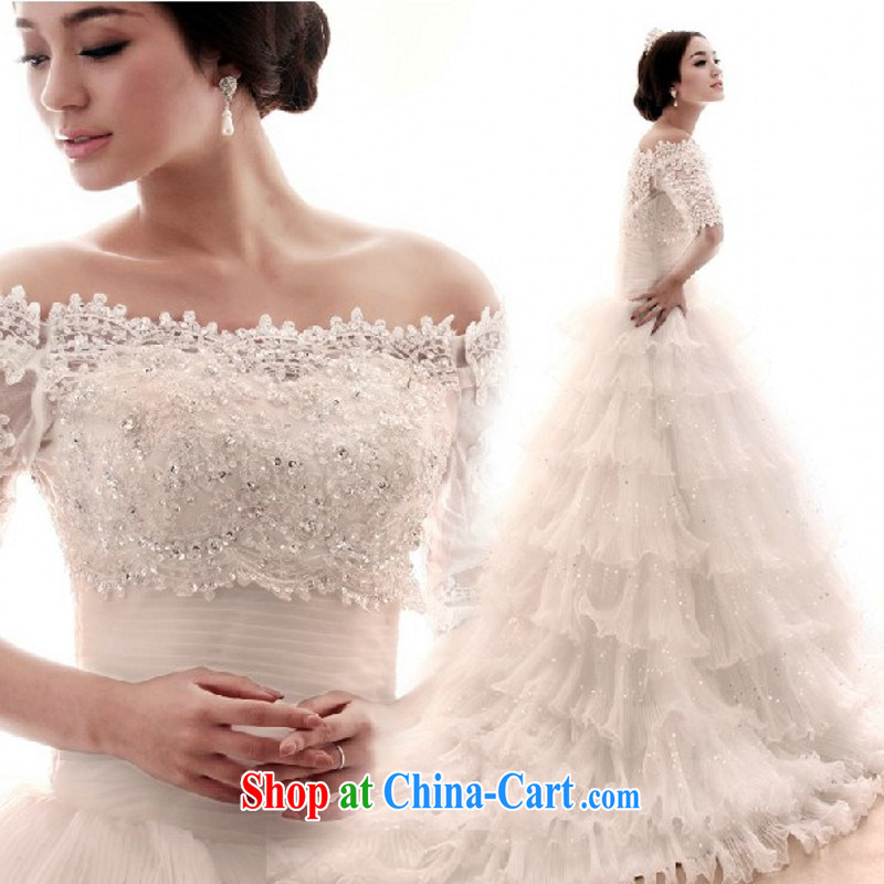 2015 New one shoulder wedding dresses high quality lace graphics thin beauty-tail diamond jewelry, 7 sub-cuff straps with Customer to size the do not return, love so Pang, shopping on the Internet