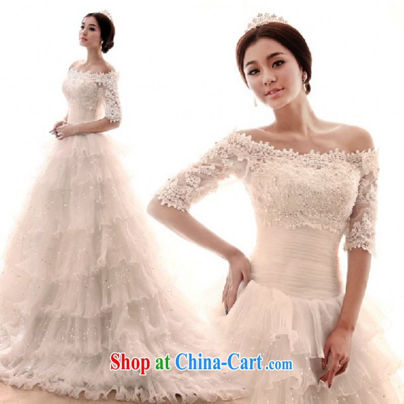 2015 New one shoulder wedding dresses high quality lace graphics thin beauty-tail diamond jewelry, 7 sub-cuff straps with Customer to size the do not return, love so Pang, shopping on the Internet