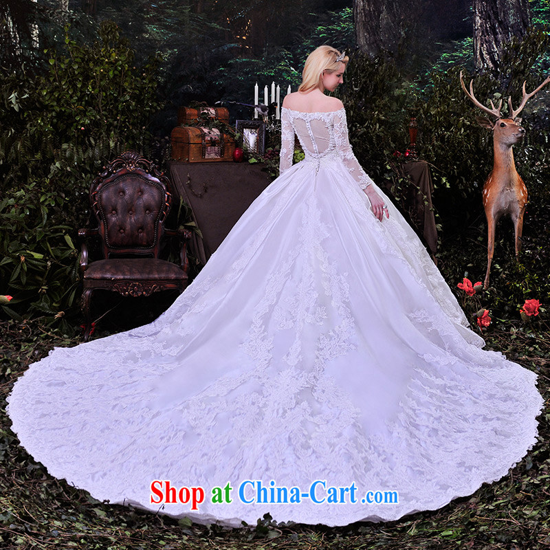 Garden wedding dresses new 2015 spring and wiped his chest wedding lace with a shoulder white tail custom S 853 white tail 1M 173 - M, garden, shopping on the Internet