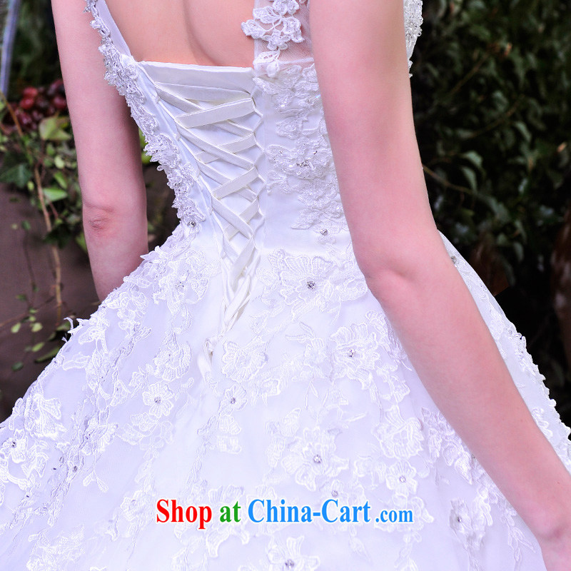 Garden wedding dresses 2015 spring and summer new transparent lace shoulders luxurious wedding tail strap graphics thin S 859 to align paragraph 173 - M, garden, shopping on the Internet