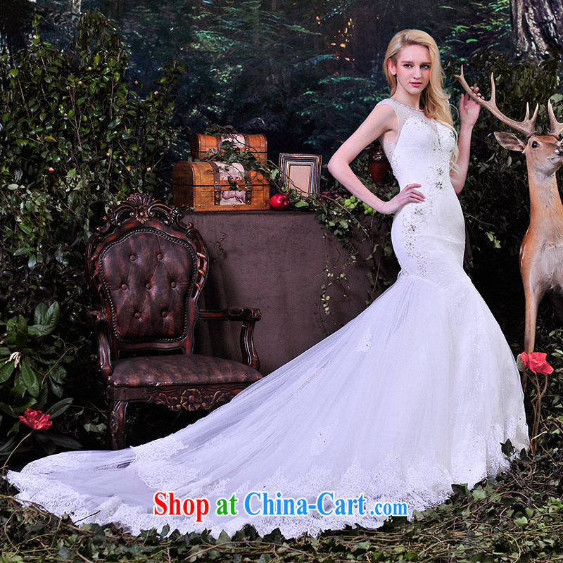 Garden 2015 spring and summer, bridal wedding dresses package shoulder lace sexy exposed back at Merlion wedding tail S 832 white-tail 100 173 cm - M, garden, and shopping on the Internet