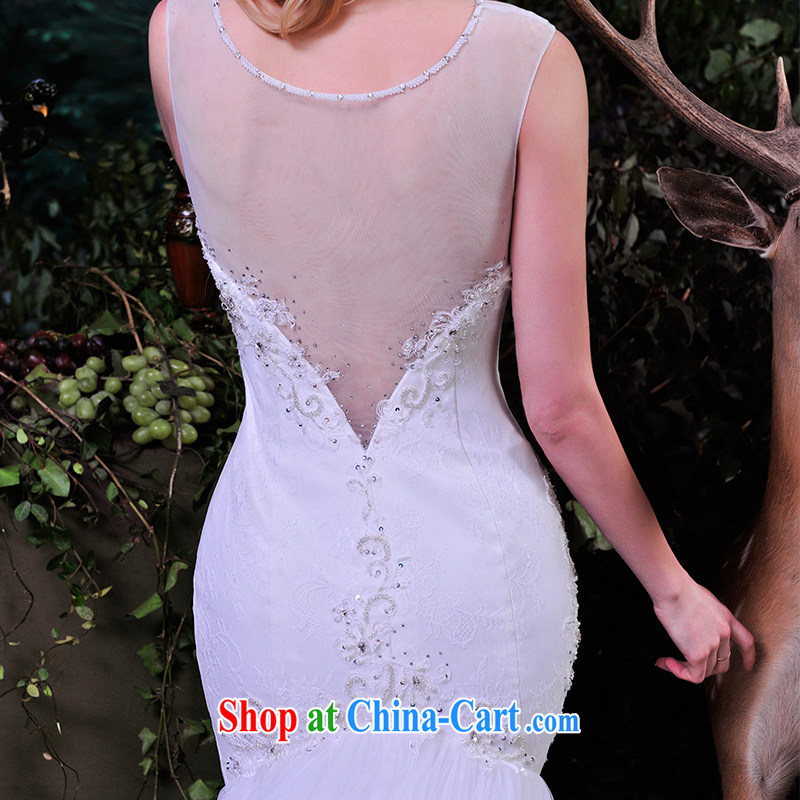 Garden 2015 spring and summer, bridal wedding dresses package shoulder lace sexy exposed back at Merlion wedding tail S 832 white-tail 100 173 cm - M, garden, and shopping on the Internet